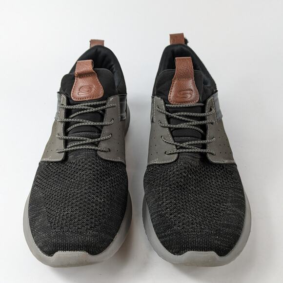Skechers Mens Sz 10 Sneakers Delson Black Trainers Air-Cooled Memory Foam Gray main image 10